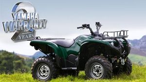 Two year warranty on all new Yamaha Grizzly and Kodiak ATV's - 